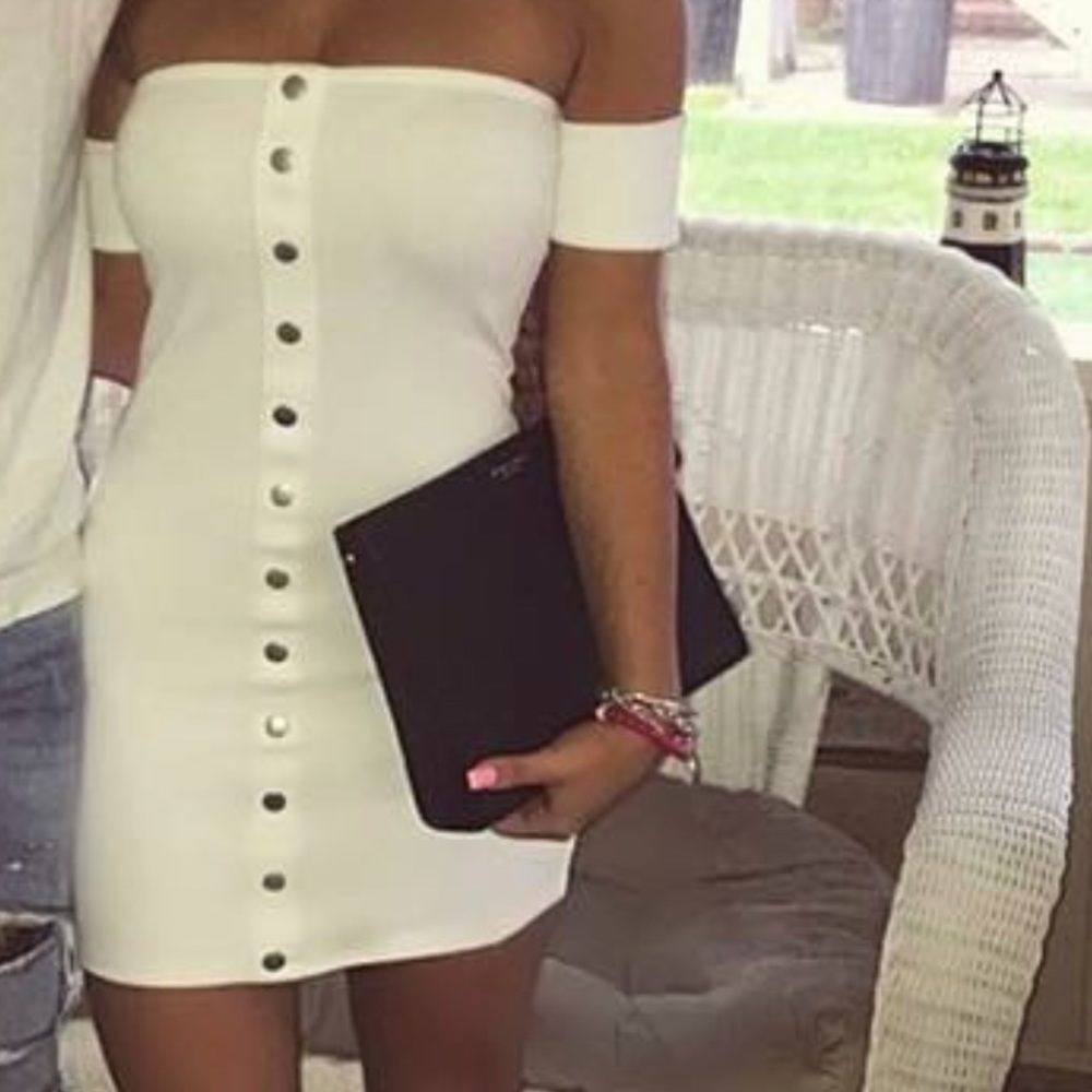 white off the shoulder dress